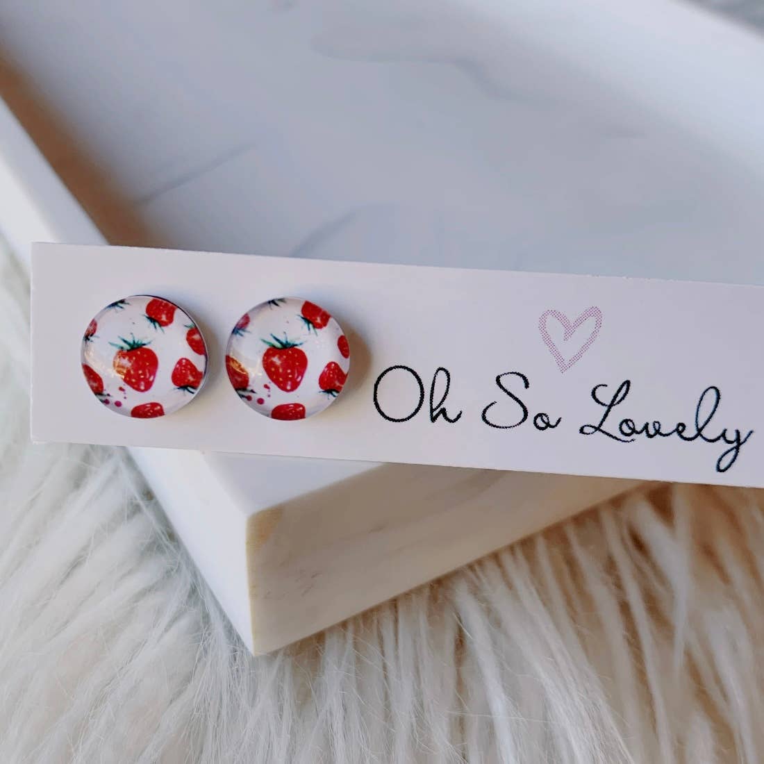 Sweet Strawberries Stud Earrings