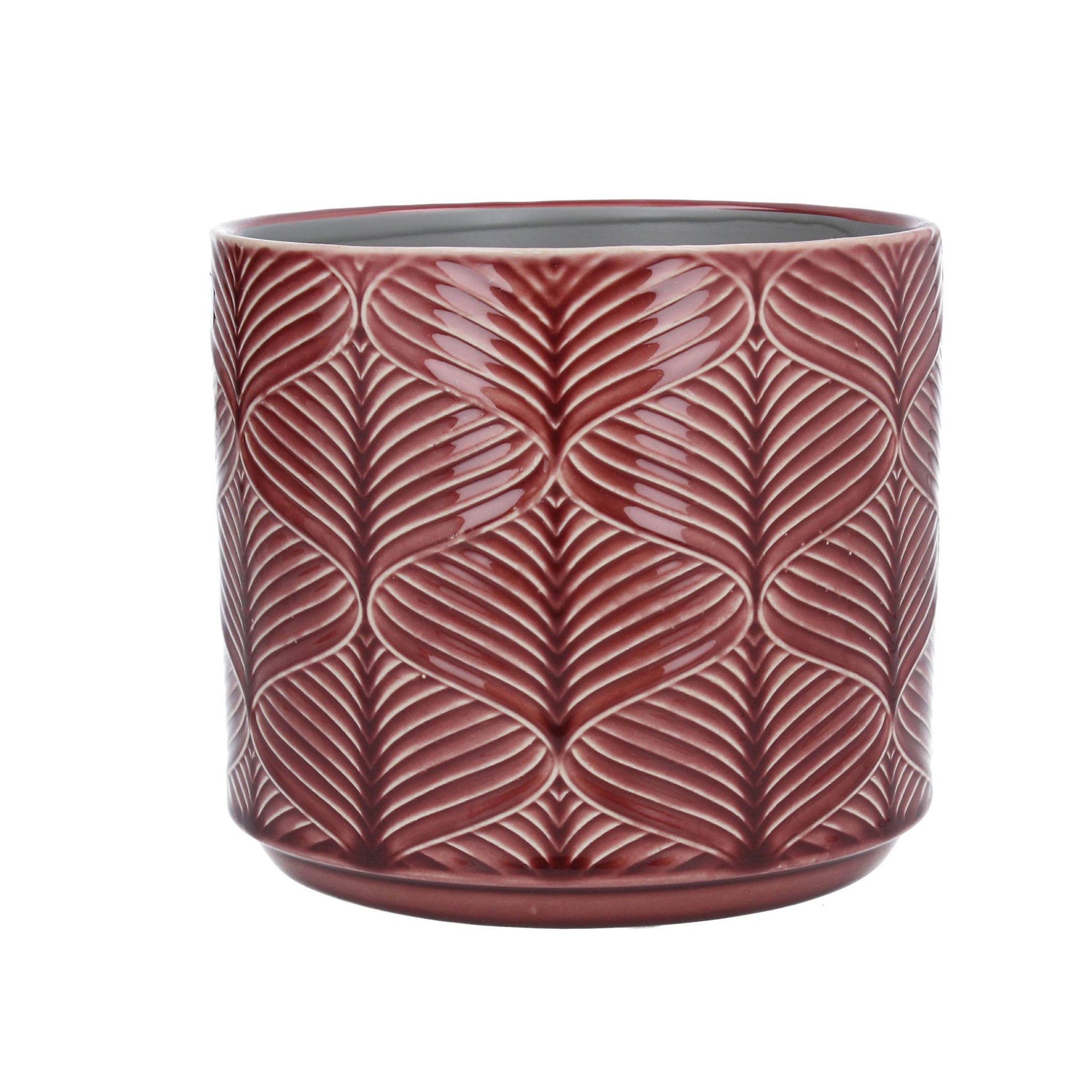 Berry Wavy Ceramic Pot Cover, Med - GE20022
