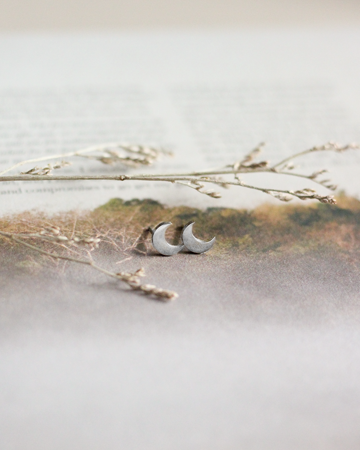 Mini Moon Earrings (Silver)