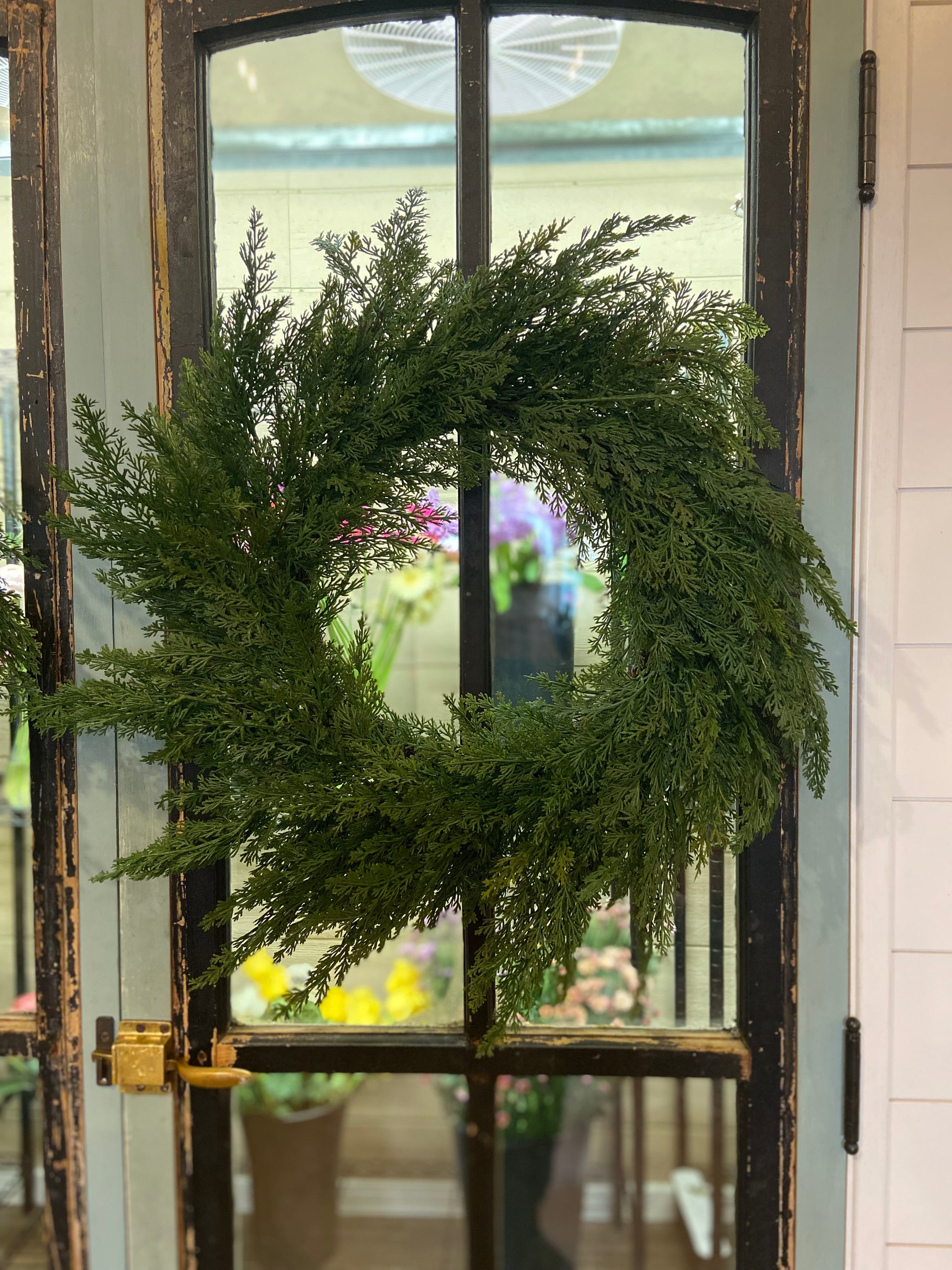 Realistic cedar wreath
