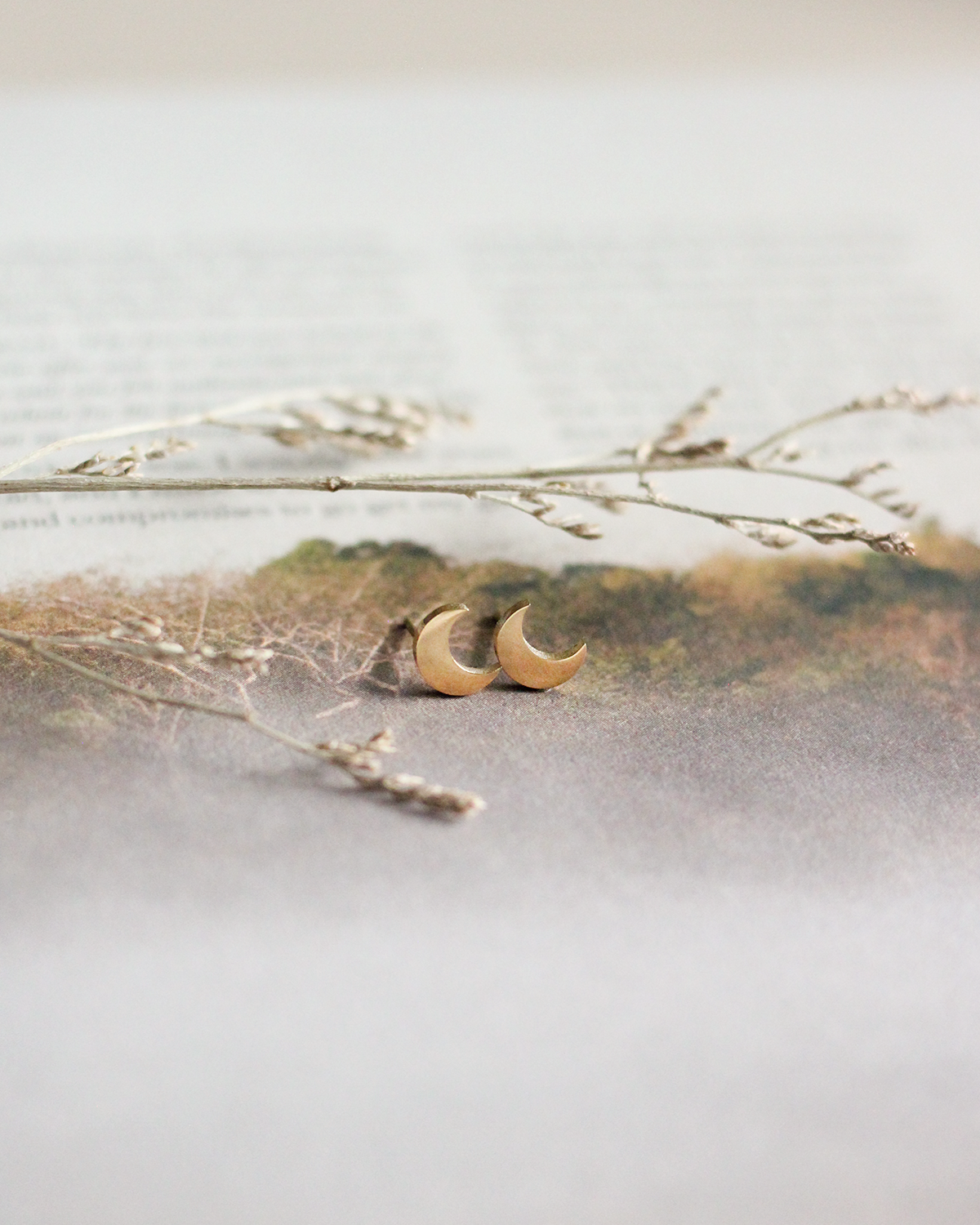 Mini Moon Earrings (Gold)