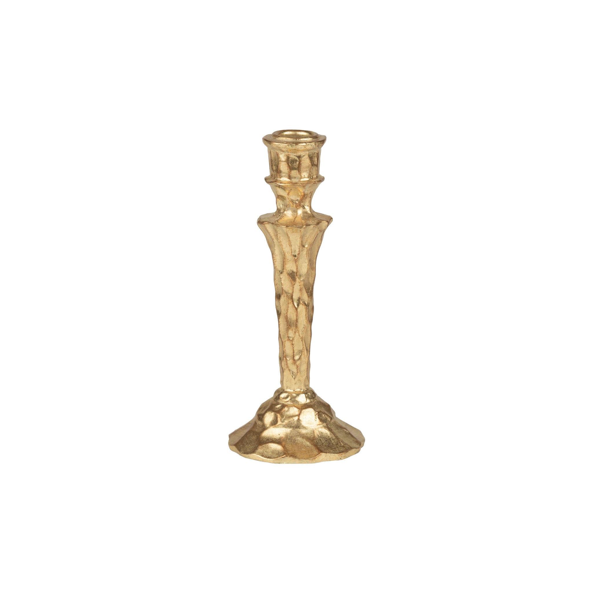 Resin taper holder table piece, antique gold, 8.5 in - A75175