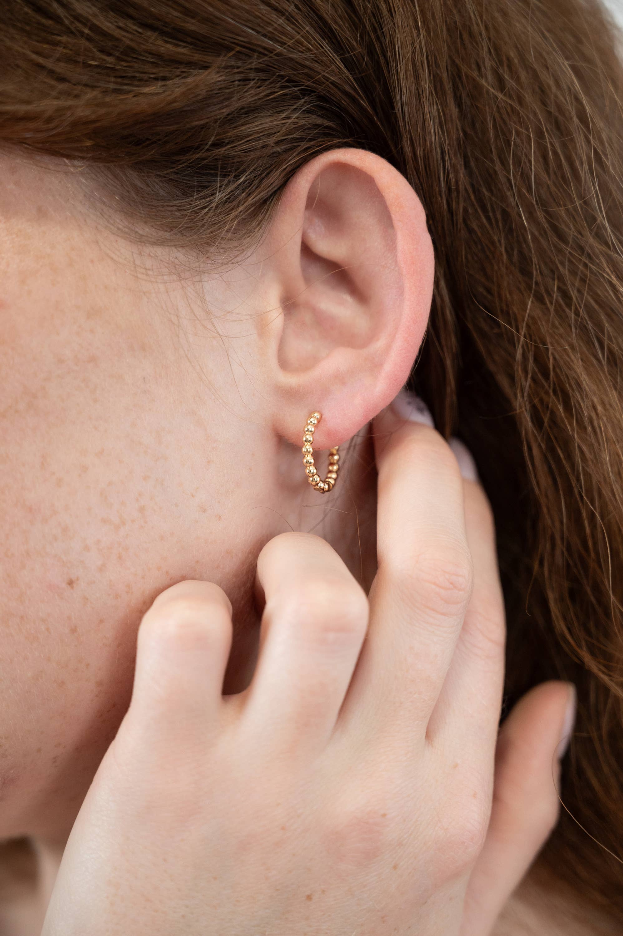 Beaded Huggie Hoops